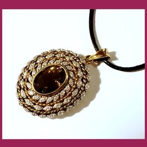 Pendant 925 Silver with Faceted Crystals.